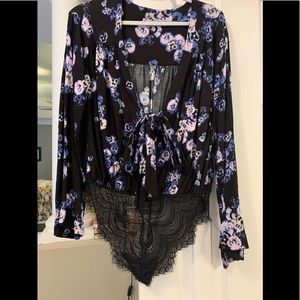Free people floral bodysuit